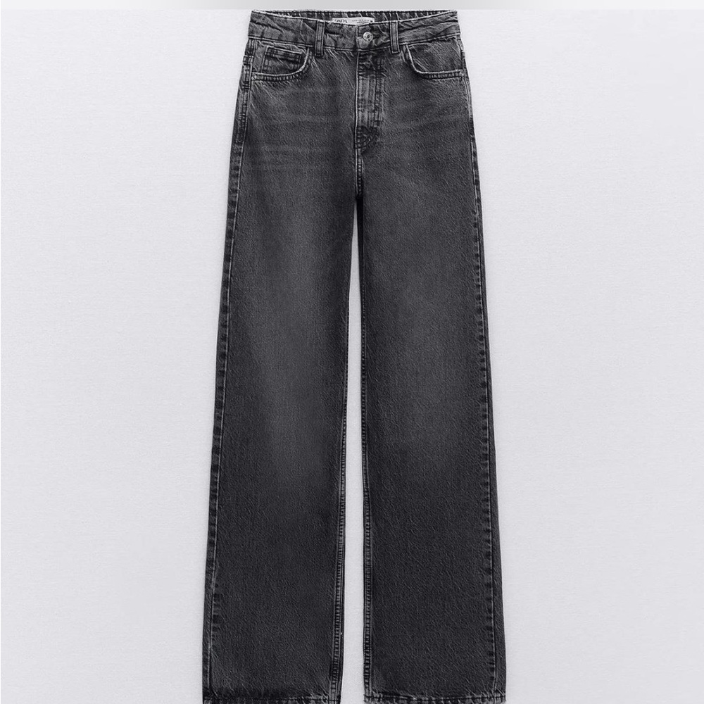 Zara Black Flare Wide Leg Jeans